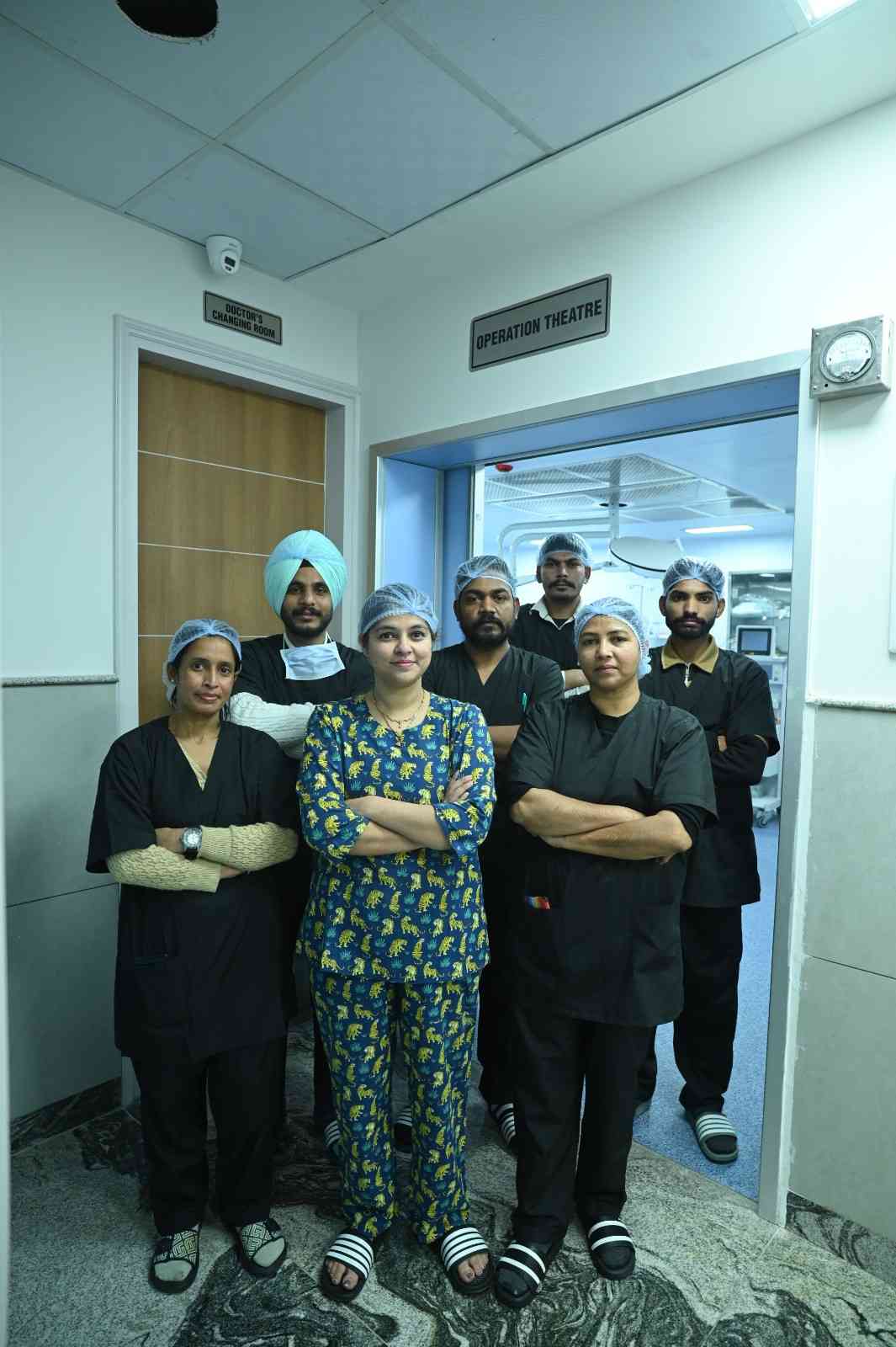Medical team with patient
